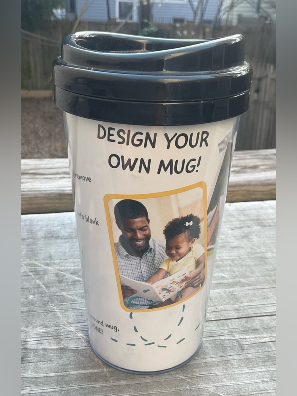 Design Your Own Mug! Travel Tumbler with Black Lid 17FL OZ